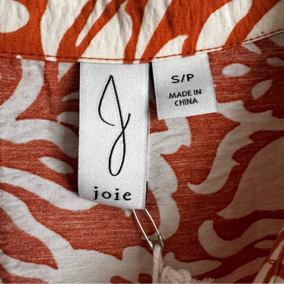 Joie Tropical Floral Tie Front Short Sleeve Blouse - Picture 2 of 5